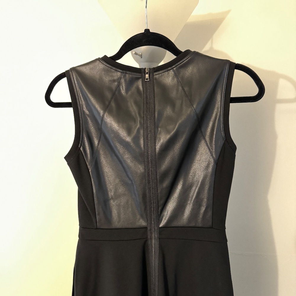 BCBG Maxazria Leather Blend Little Black Dress